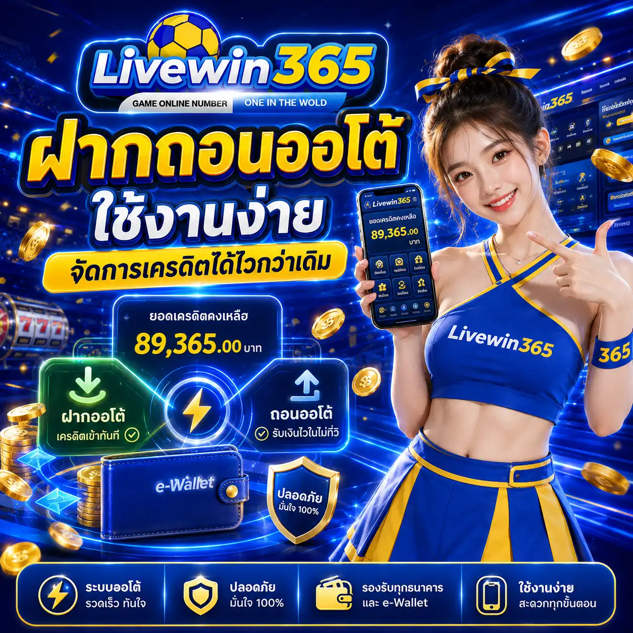 livewin365 ฝากถอนออโต้ ใช้งานง่าย จัดการเครดิตได้ไวกว่าเดิม